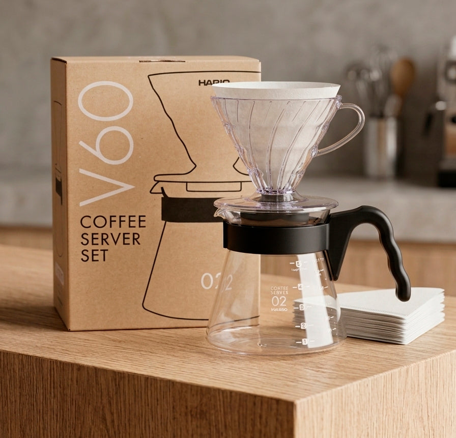Kit V60 HARIO - Dripper, Server y filtros