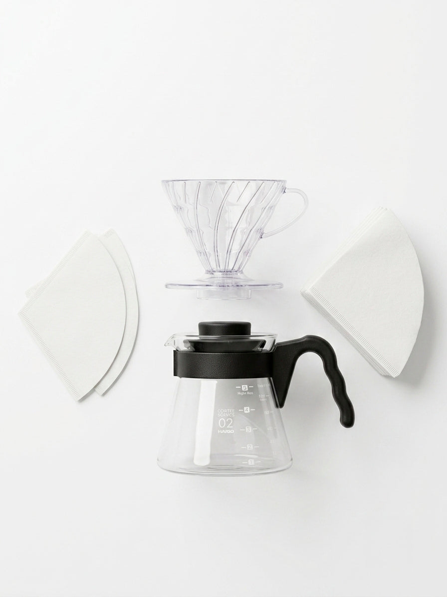 Kit V60 HARIO - Dripper, Server y filtros